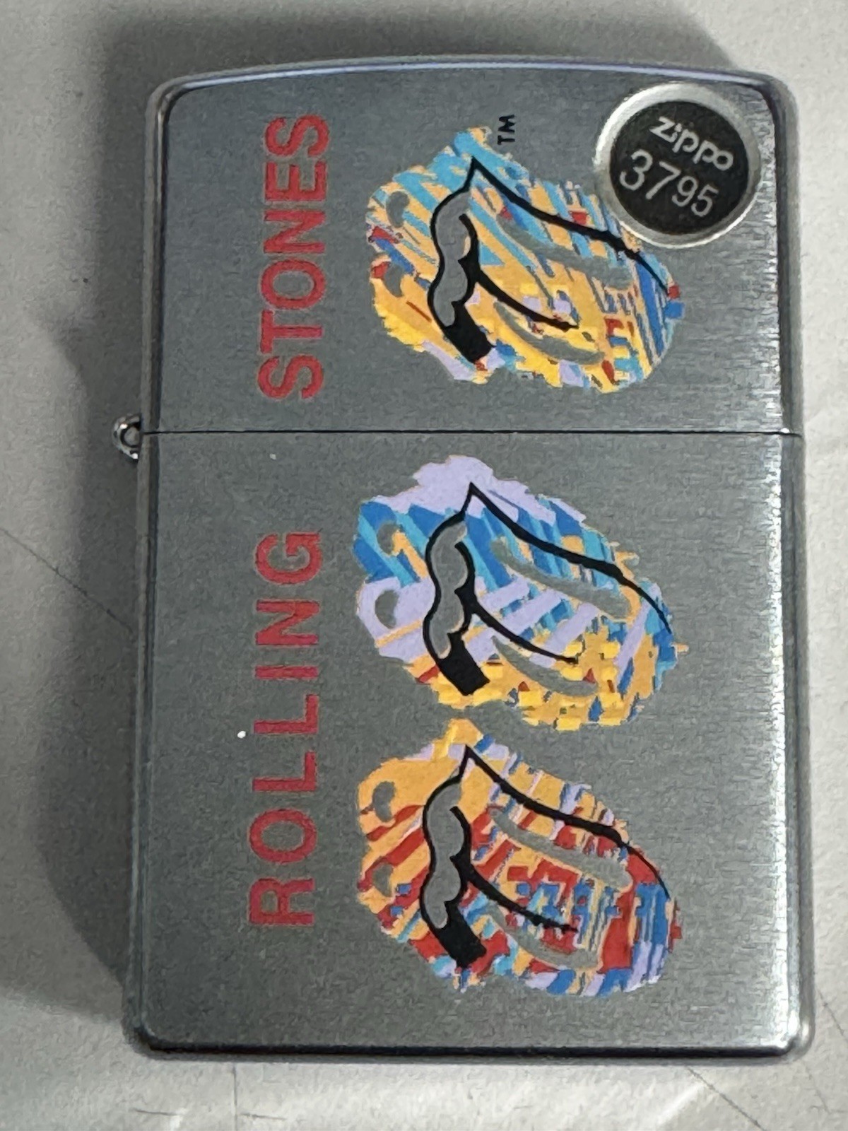 ZIPPO 2003 ROLLING STONES 3 TONGUES BRUSHED CHROME LIGHTER SEALED IN BOX G285