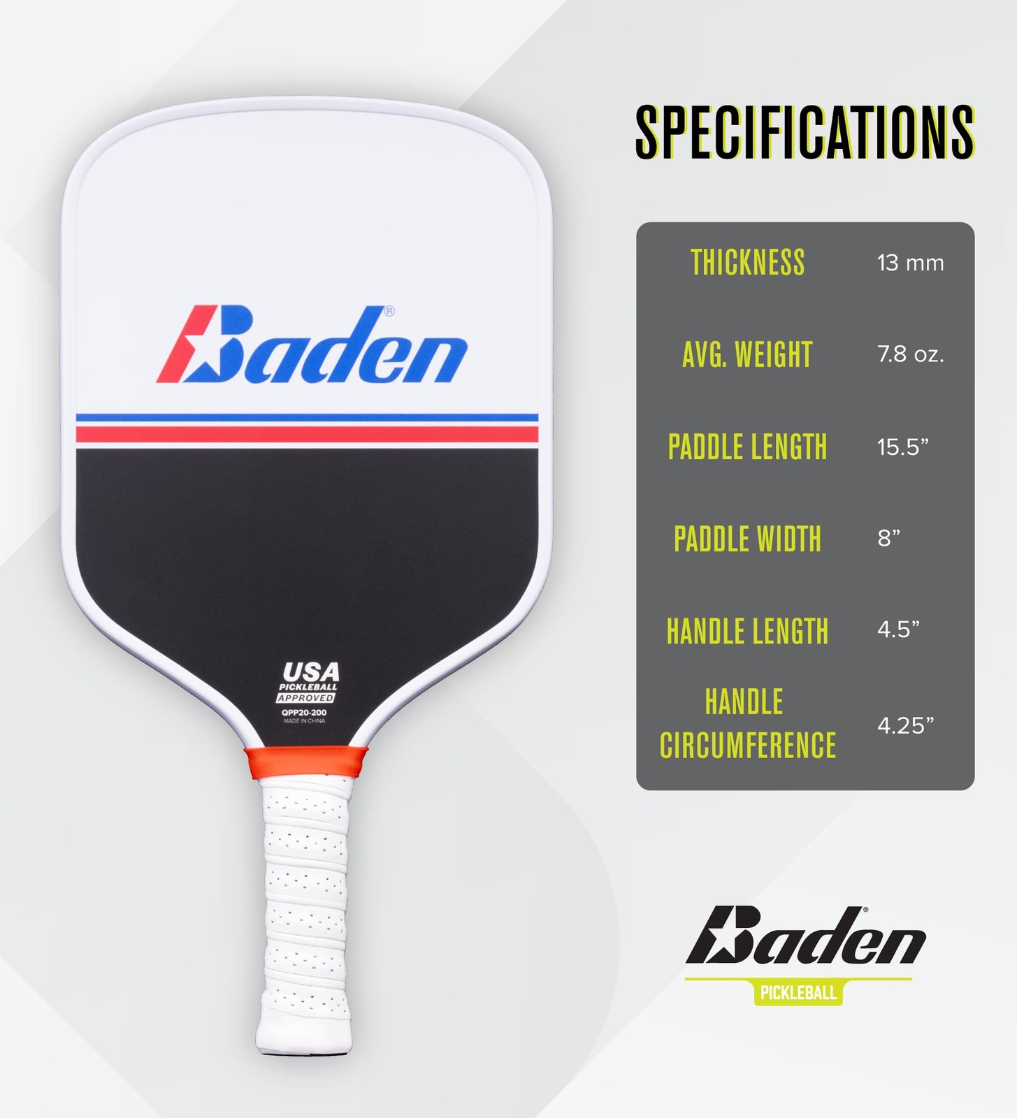 Baden Battle Point Pickleball Paddle Usapa Approved Graphite Composite Face For