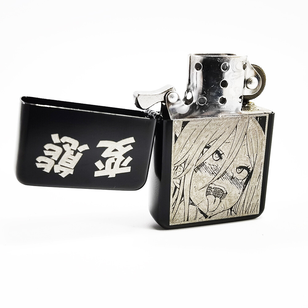 BRAND NEW –  DESIGNED BRUSHED STYLED CIGARETTE PETROL LIGHTER – Ahegao / Anime 2