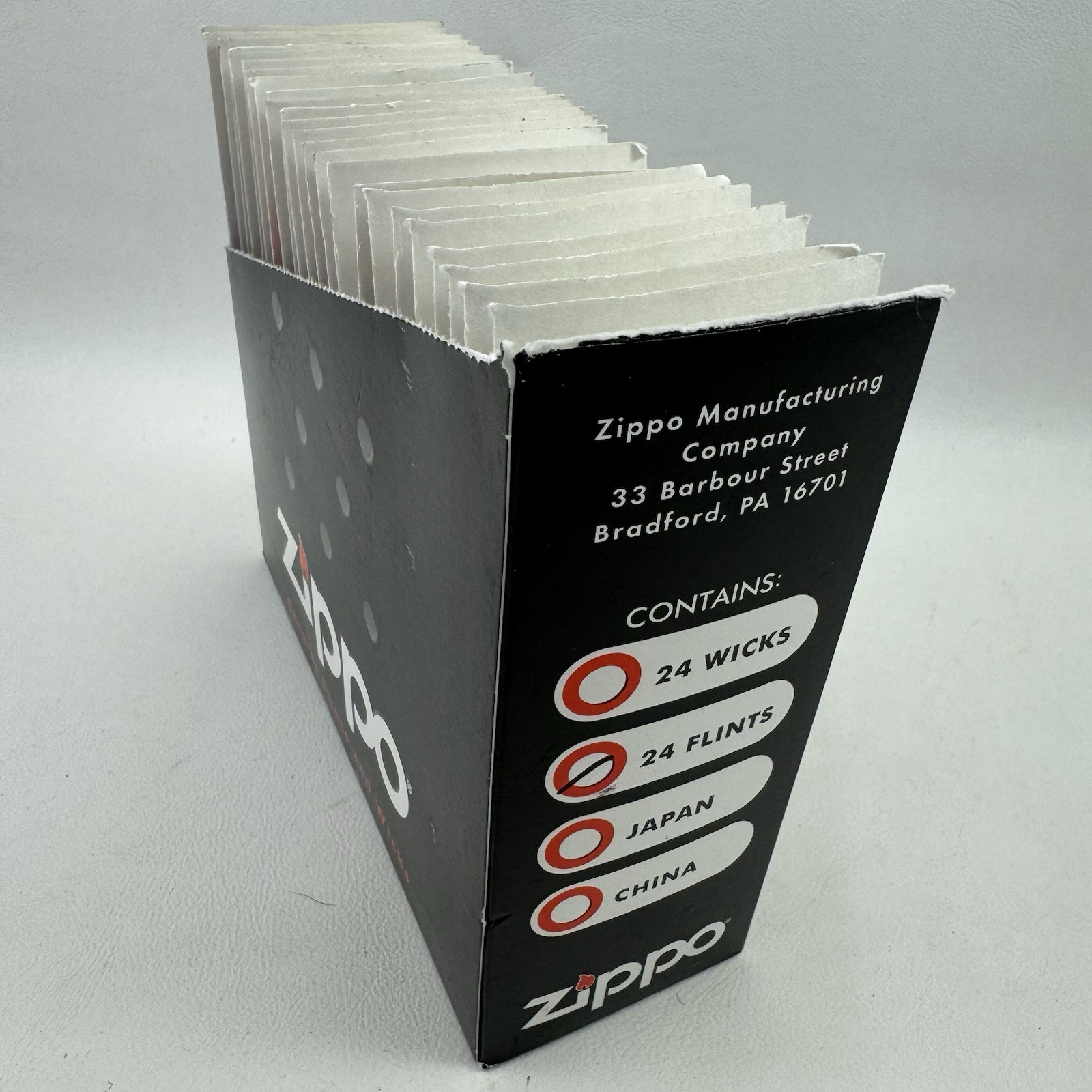 Zippo 2406N, „Flint Cards“, Full Display Box, 24 Pks, 144 Total Flints