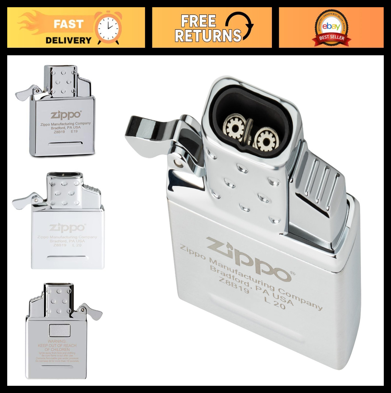 Refillable Lighter Inserts for Zippo – Premium Quality, Windproof, Durable Flame