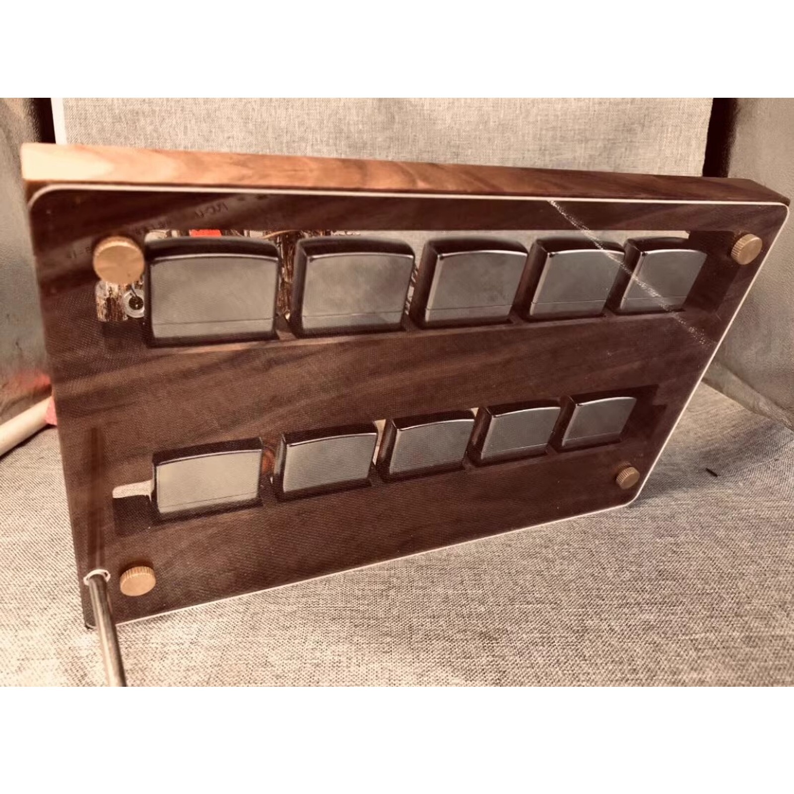 10 Slot Advanced Black Walnut Collection Display Case – For Zippo Lighters