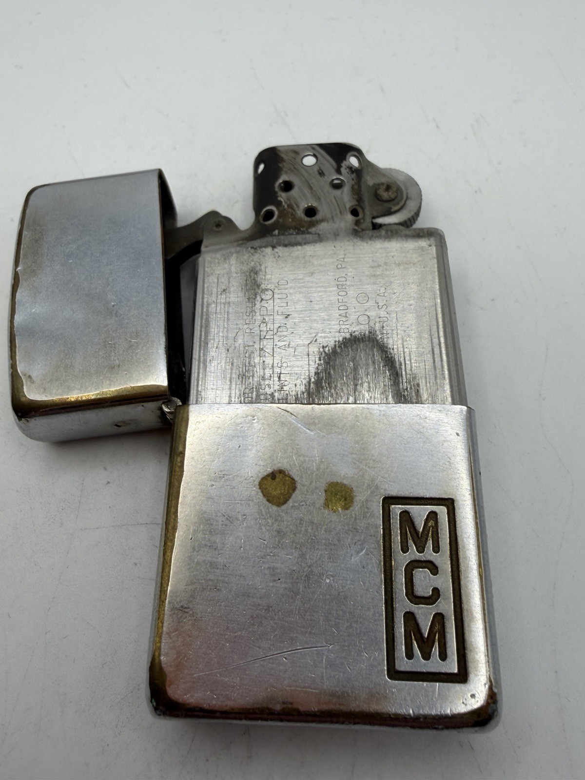 Vintage 1958 Chrome Zippo Lighter MCM Monogram