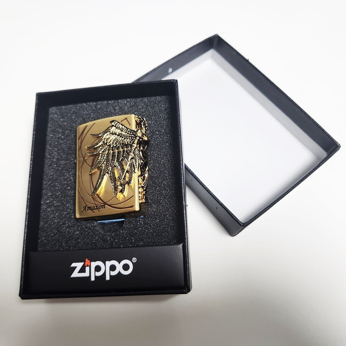 Zippo Lighter Amazon Gold EMB Korea Unique Design 📌Genuine Windproof Engraved