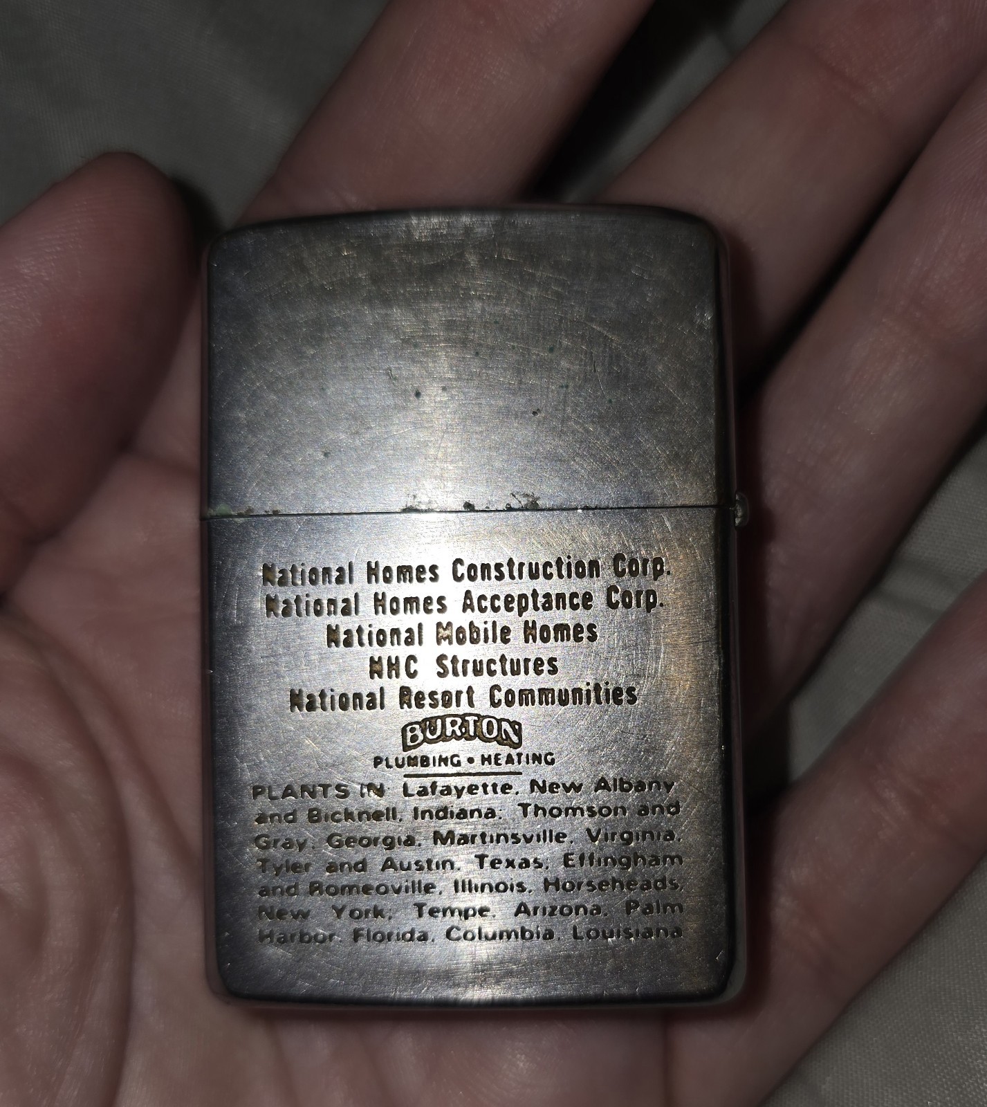 Zippo National Homes 400,000th Delivered Aug 3 1977 Advertising Lighter HTF Rare