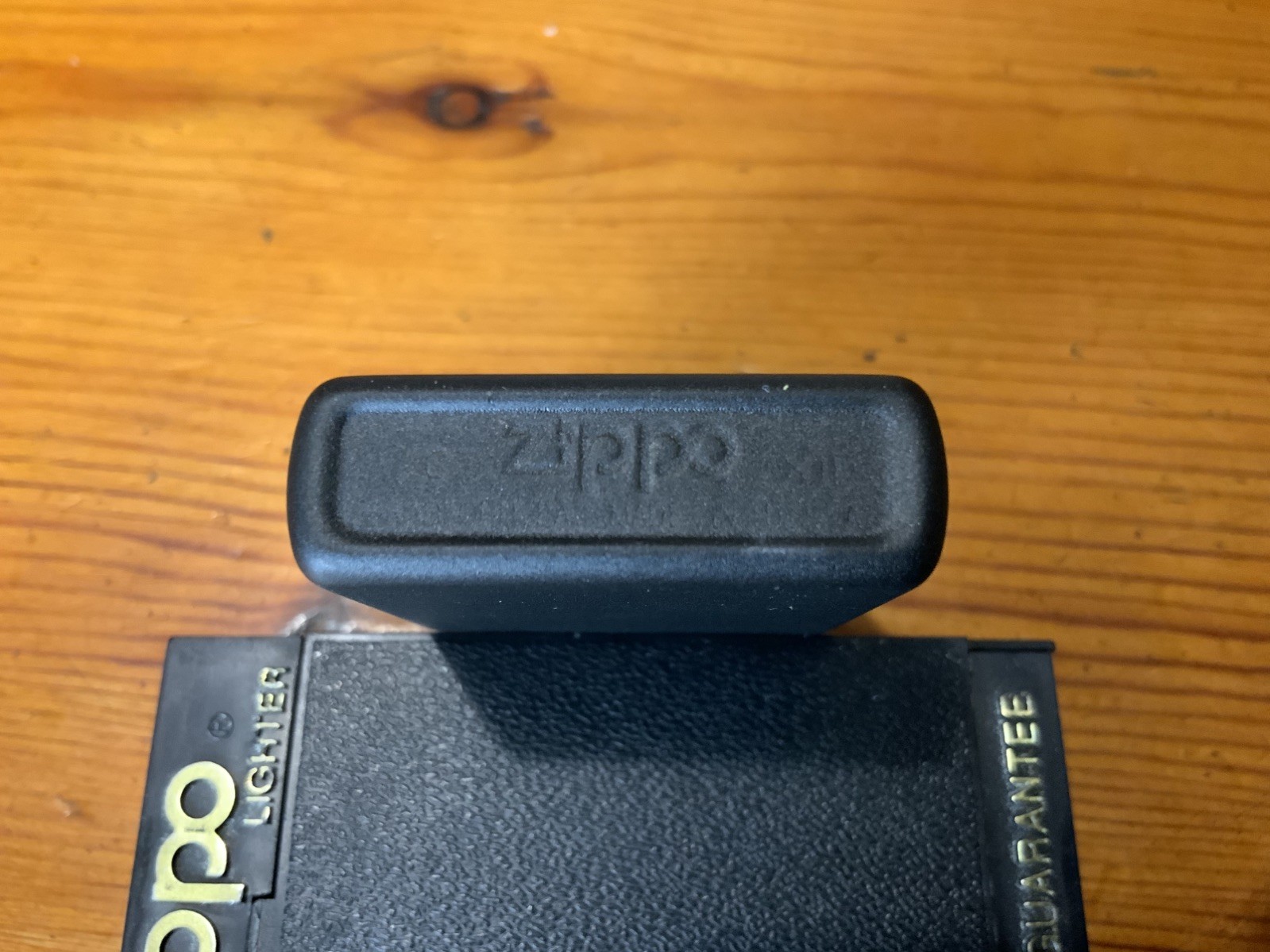 Zippo 218ZB, Classic Black Matte Lighter Red Border, Zippo Logo, Full Size 1996