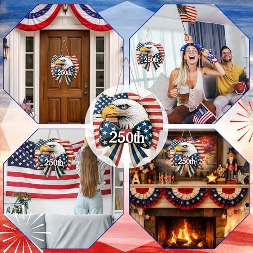 American Flag Eagle Wreath 4th of July 250th Anniversary Door Wreath 4th of