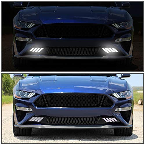 Honeycomb Mesh Front Bumper Lower Grille w/LED DRL Bar Compatible Mesh LED