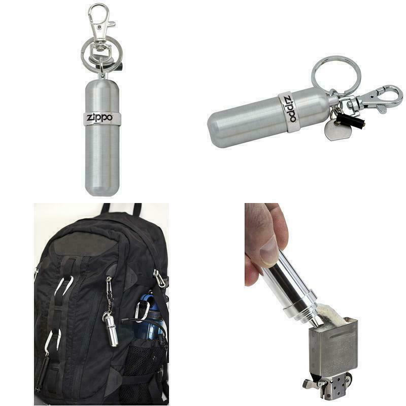 Zippo Fuel Canister Aluminum Outdoors Refill Lighter Fluid Reusable Keyring
