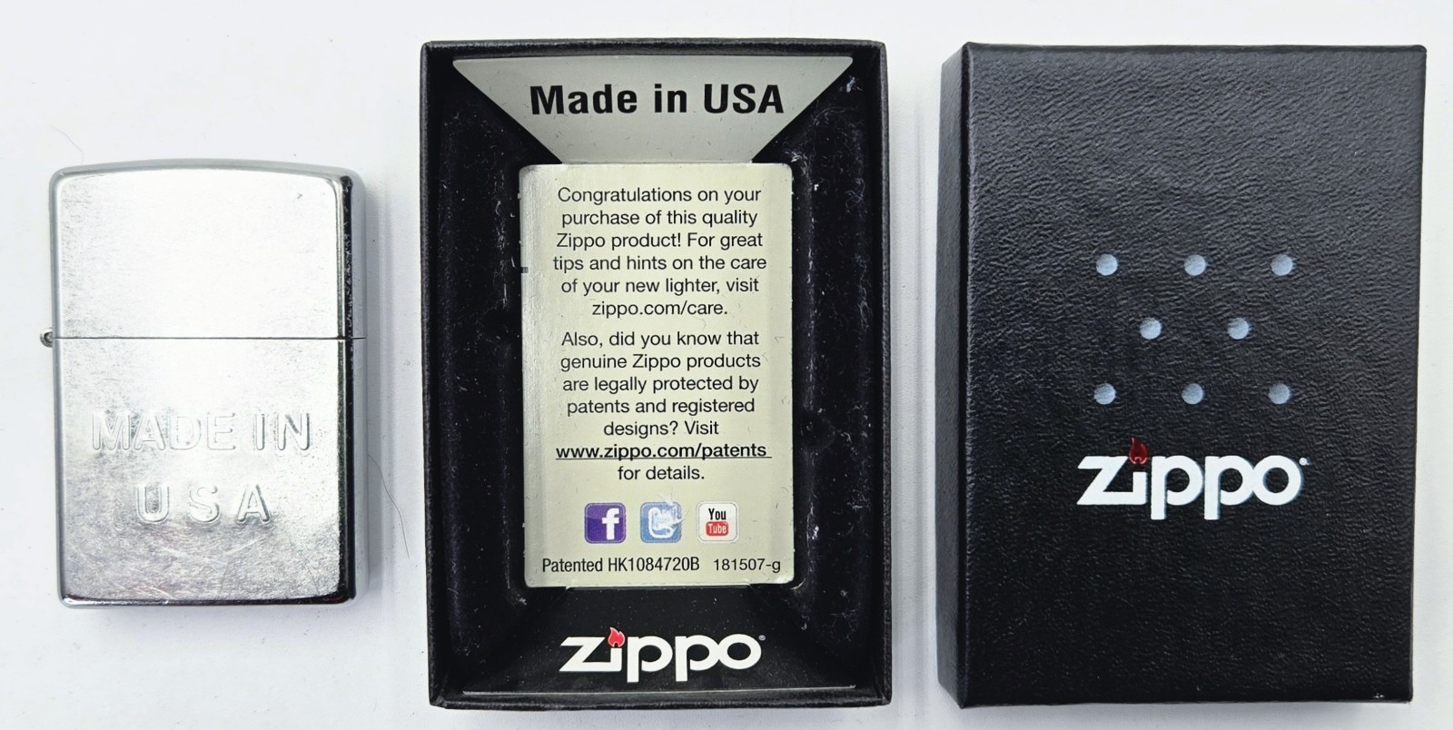 Zippo G 13 Made in USA Street Chrome Lighter NOS Unfired Orange Sticker NIB