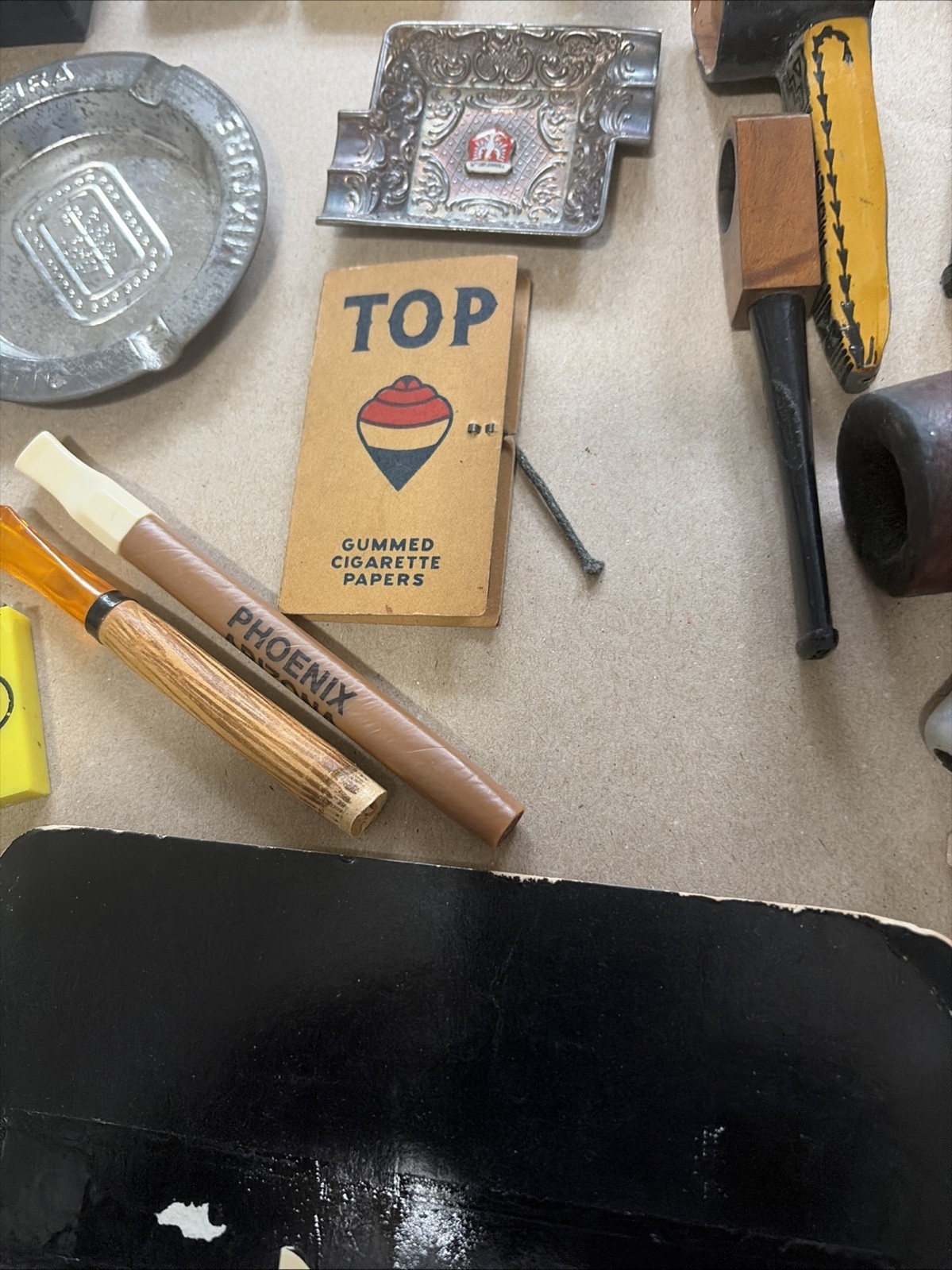 Vintage Tobacciana Lot Zippo + Pipes Matchbooks Tins Smoking Ephemera
