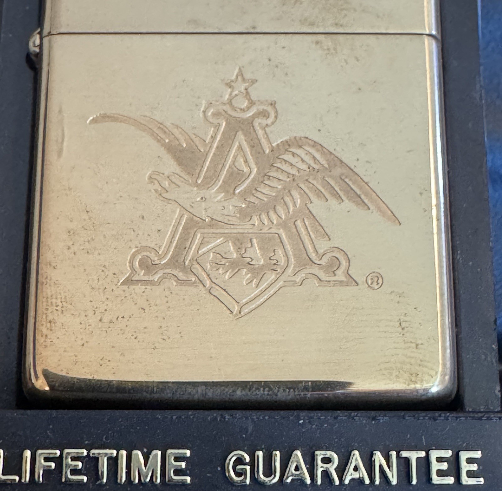 Zippo Solid Brass Anheuser-Busch Eagle Logo Lighter 1993 New in Box Unfired