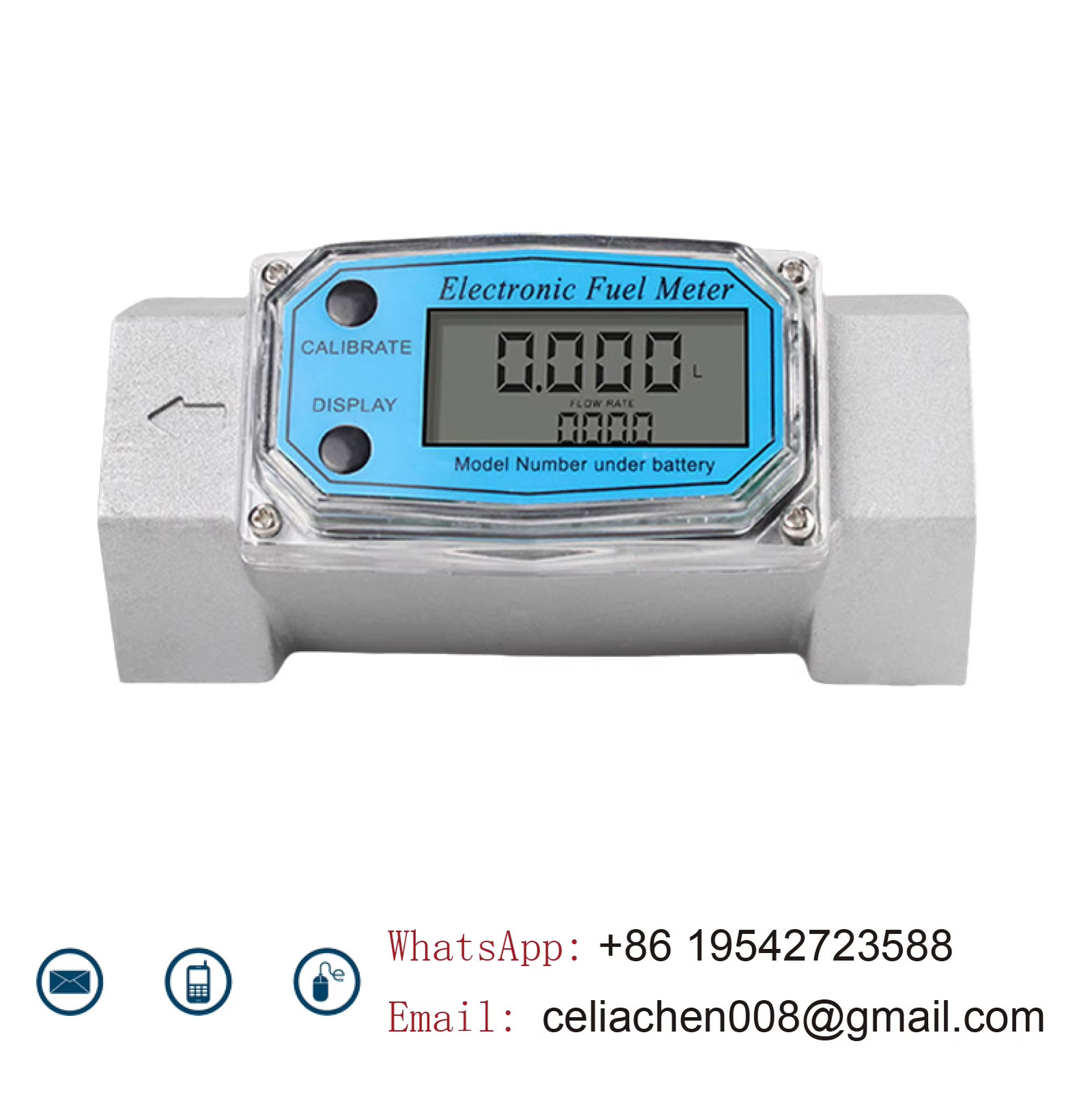 Electronic Turbine Fuel Flow Meter G3/4 G1 G1.5 G2 Inch Diesel Petrol Water Digi