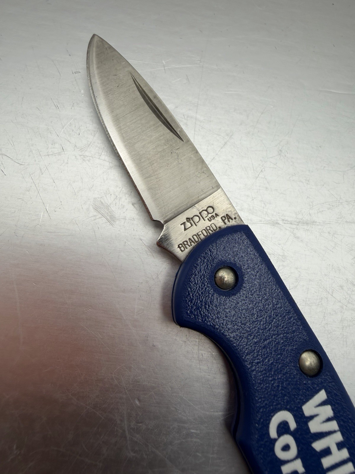 Vintage White Tool Corporation Advertising Stainless Zippo Pocket Knife NEW B53