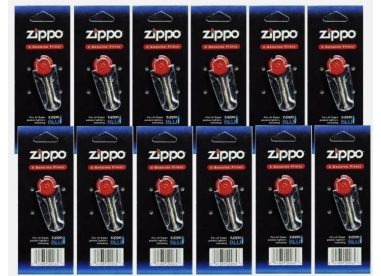 Zippo Lighter Flint Card 12 Packs of 6 Replacement Flints Value Pack 72 BLU NEW