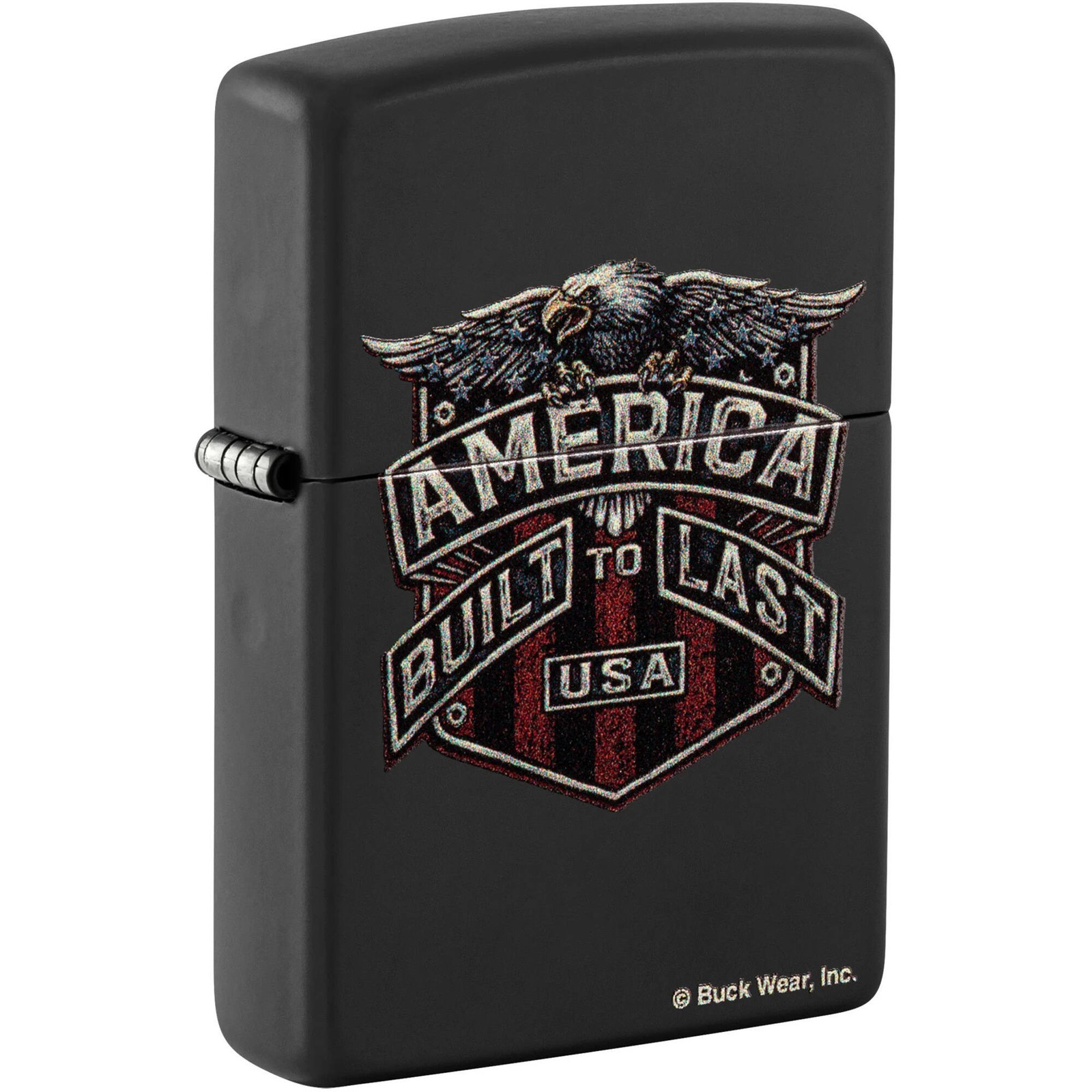 Zippo Windproof Lighter Buck Wear Color Image Design Classic Black Matte 46158