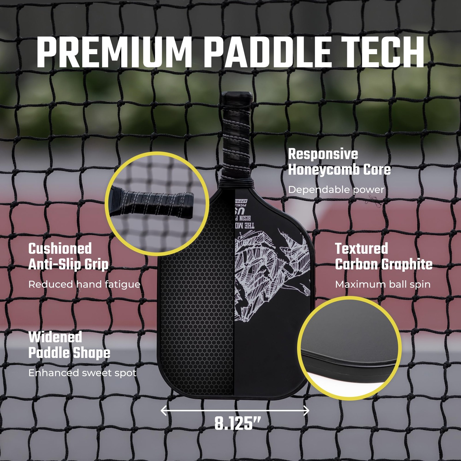 Bison Paddles Bison Carbon – Core Improves Pickle Ball