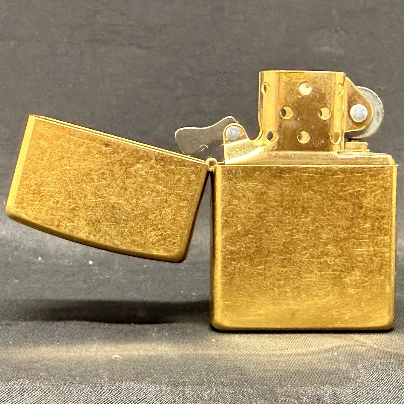 Zippo Solid Brass Lighter Unused May 2003 E03 Bradford USA