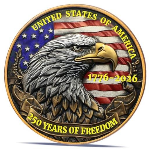 USA 250th Anniversary Commemorative Coin – American Eagle & Patriotic 250 Eagle