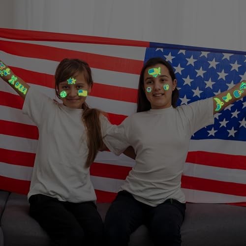 106 Packs Decorations Glow in the Dark Tattoos, Multiple Styles 4th of July