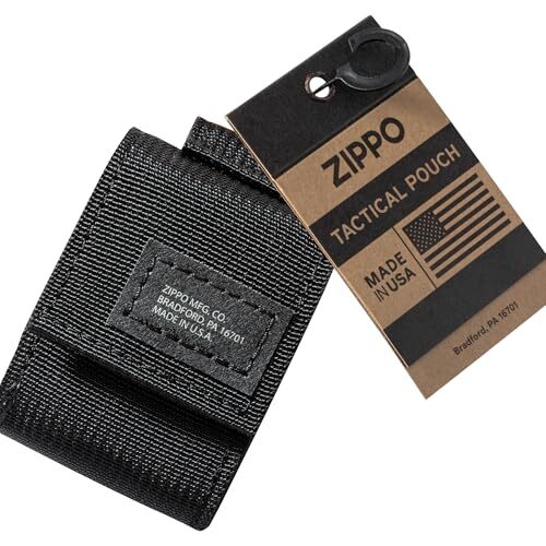 Black Tactical Utility Holster Pouch for Zippo Lighter Made in USA Durable Nylon