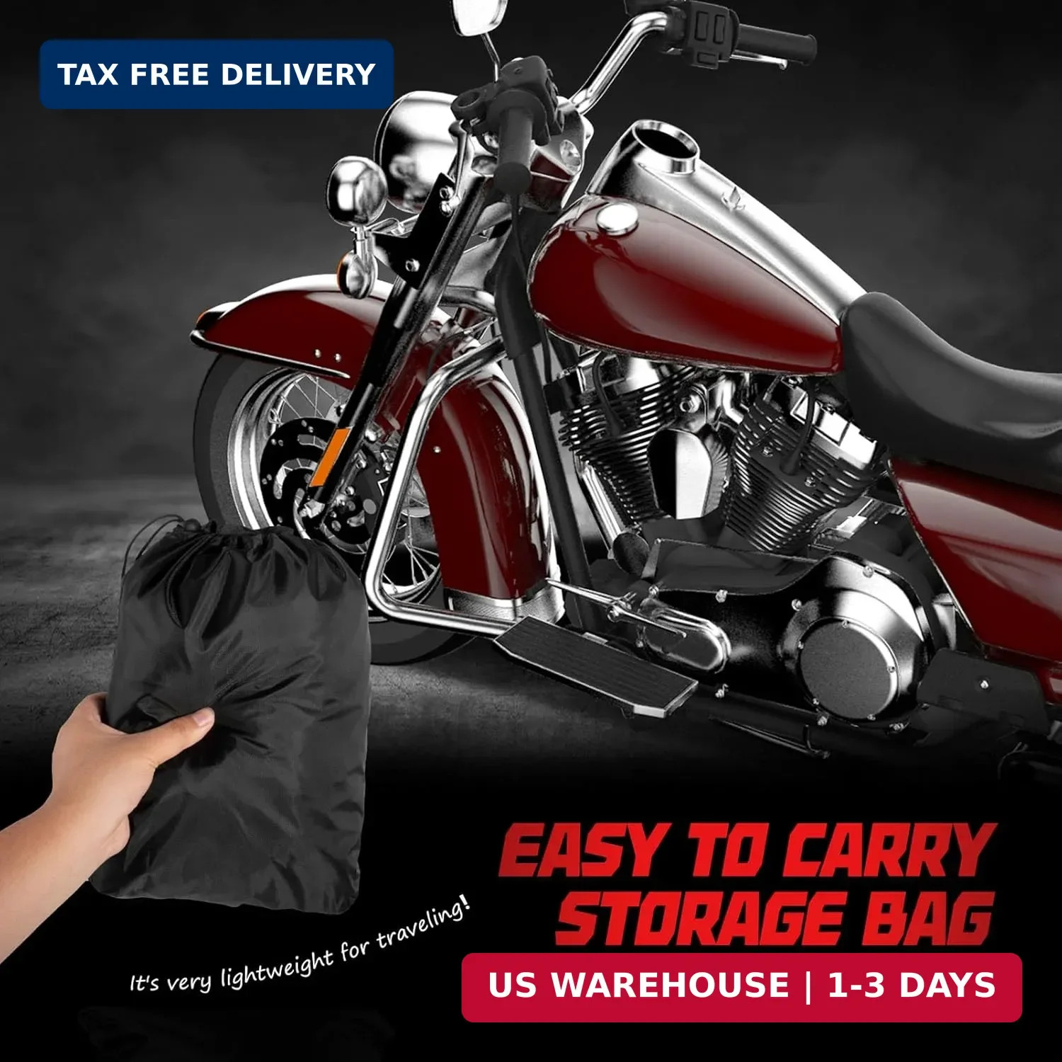 420D Motorcycle Half Cover-Outdoor Waterproof All Weather Protection Lightweight