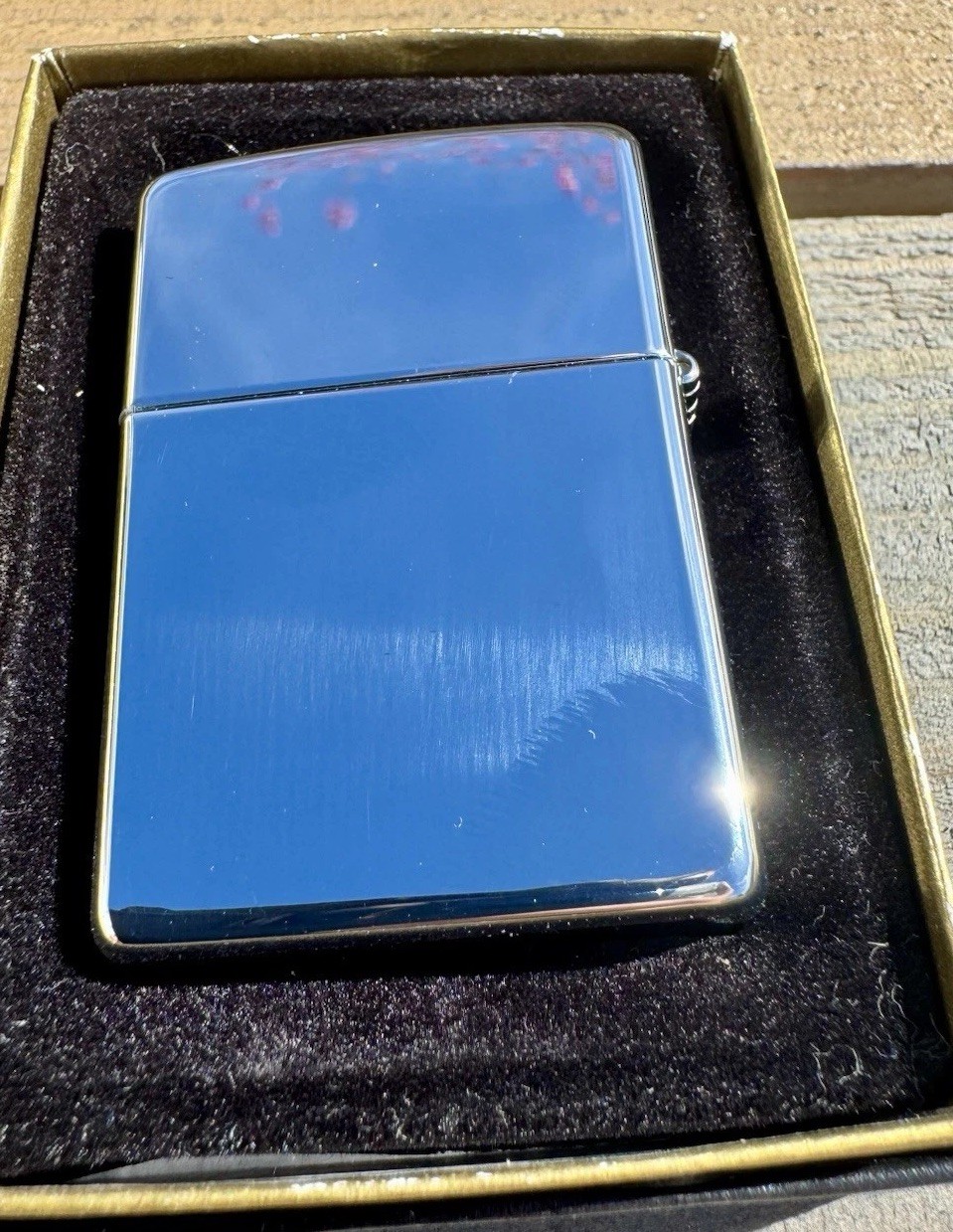 Zippo Corner Connection Lighter 20520 High Polish Chrome Turquoise Stone Mint