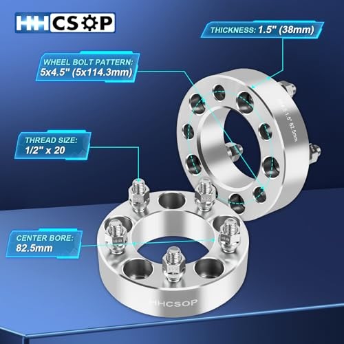 5×4.5 Wheel Spacers 1.5 inch Compatible with Ford Mustang Ranger Explorer Edge