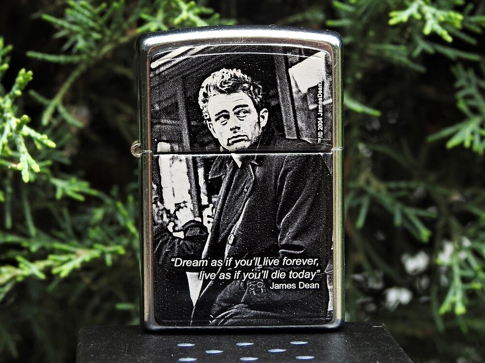 Zippo Lighter – James Dean – Dream – Dream as if you’ll live forever – Quote