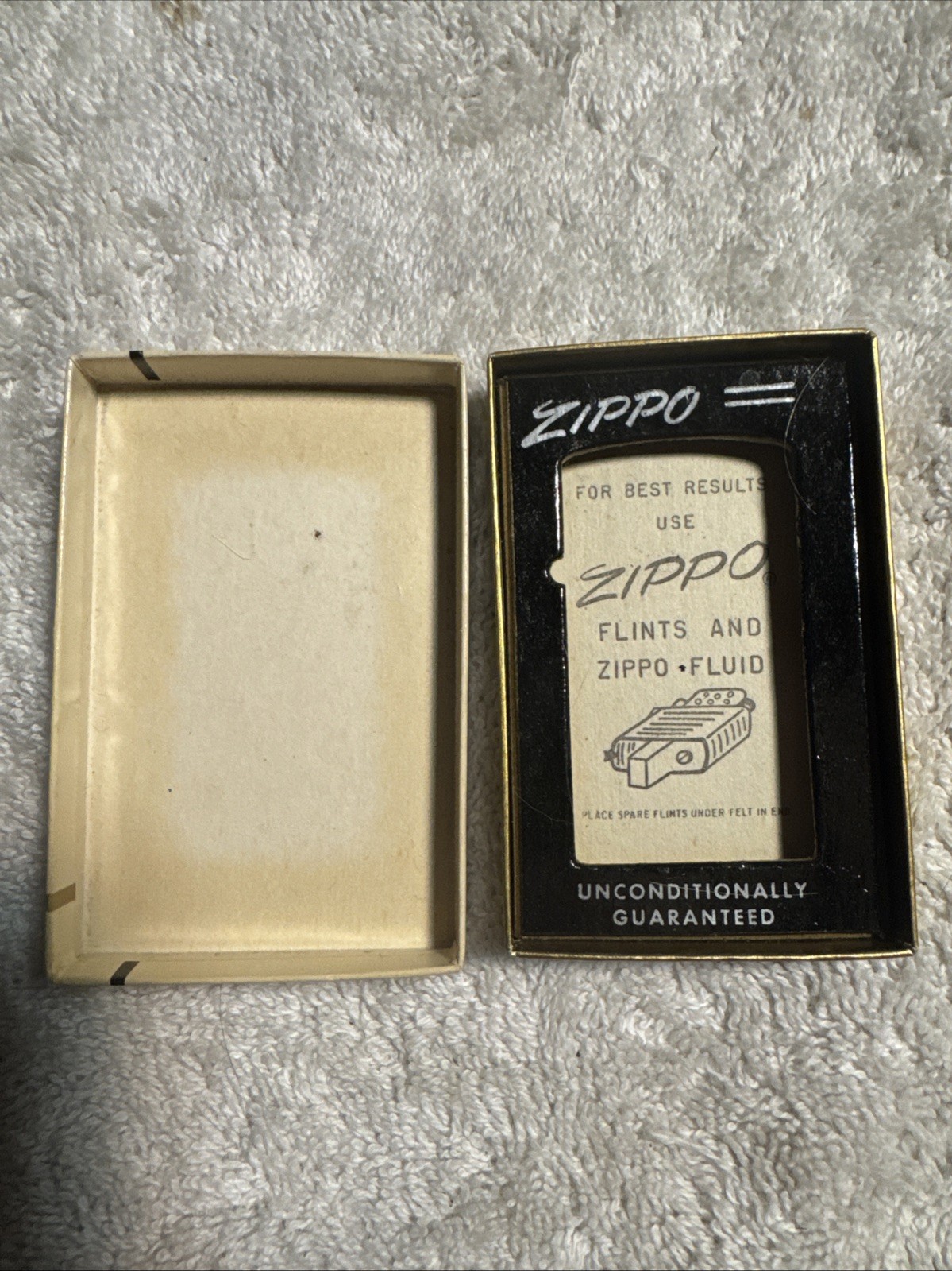 Vintage 1950s Zippo Chrome Slim Lighter Etched & Engraved CEM C.E.M. With Box
