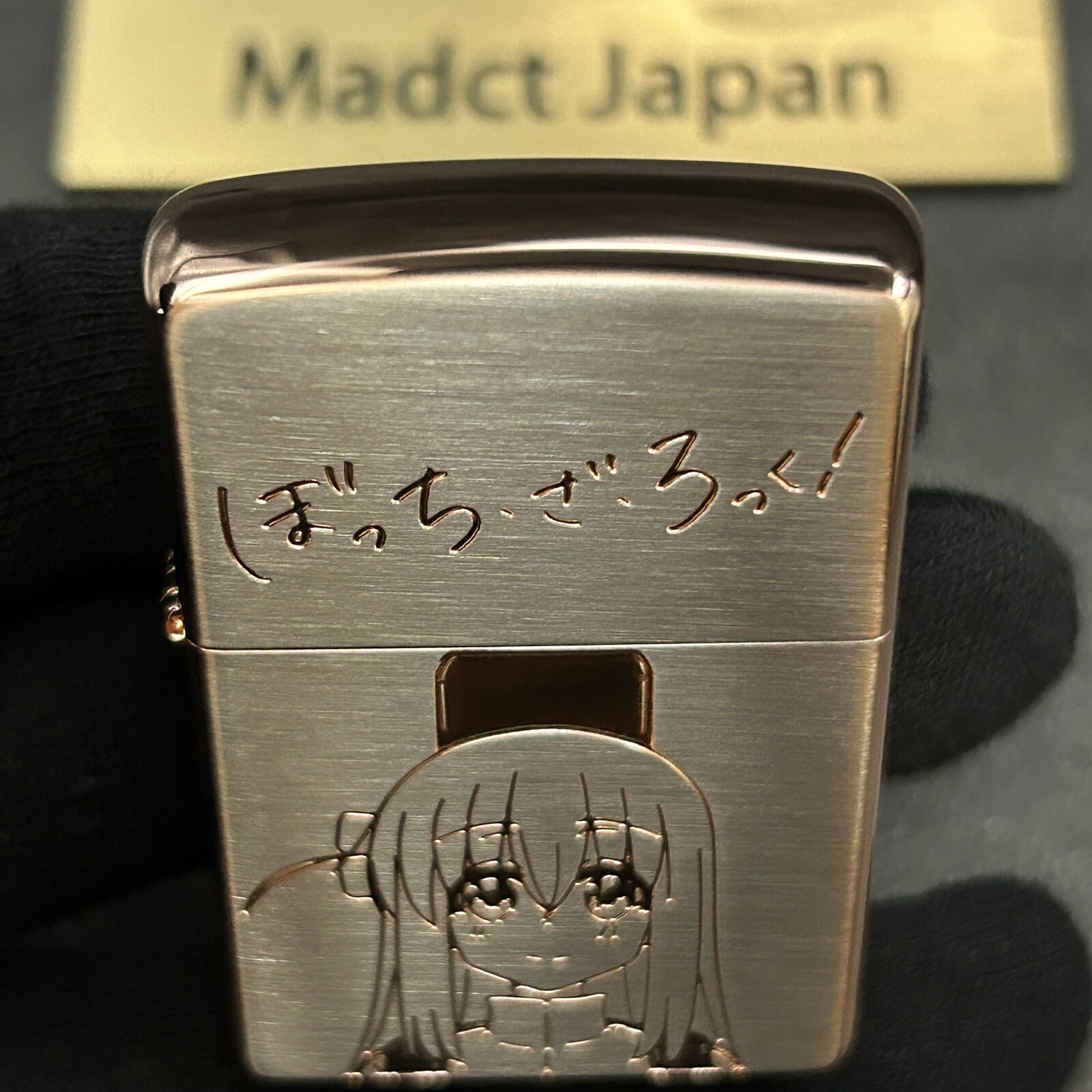 Zippo Bocchi The Rock Hitori Goto Pink Silver 3 Sided Etching Lighter JP