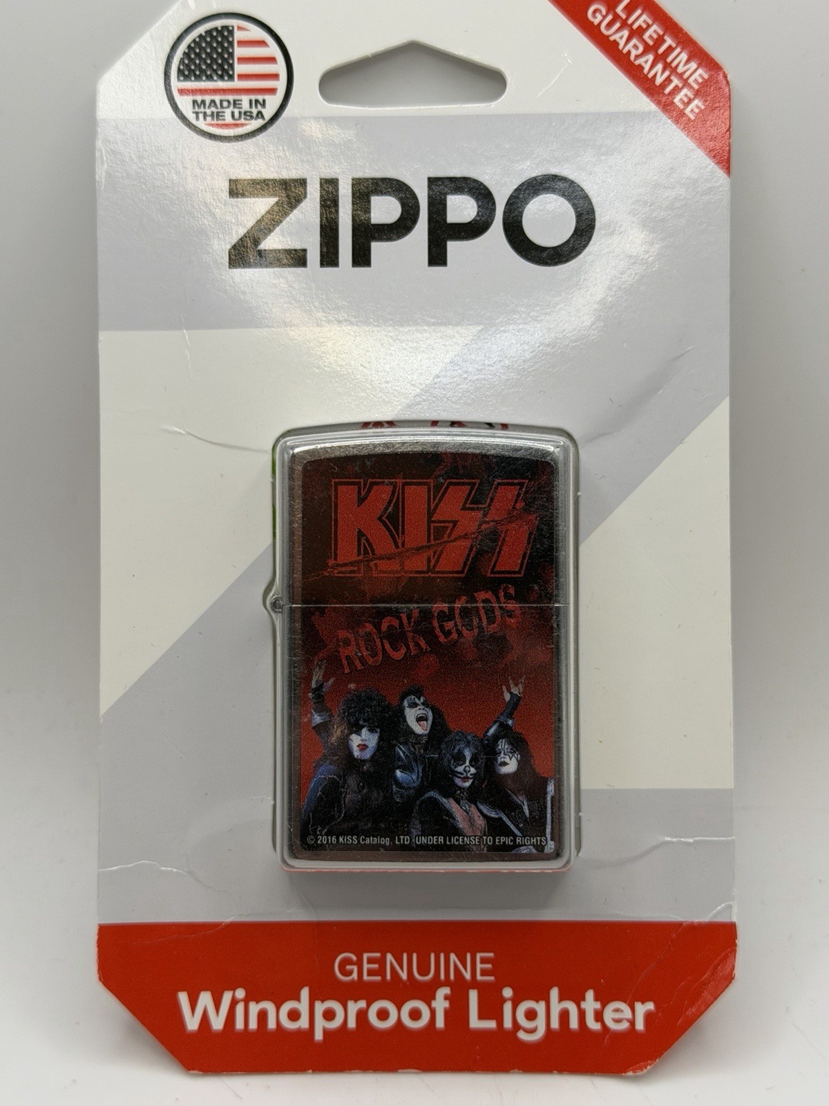 2023 Kiss Rock Gods Gene Simmons Chrome Zippo Lighter New Bradford Exchange