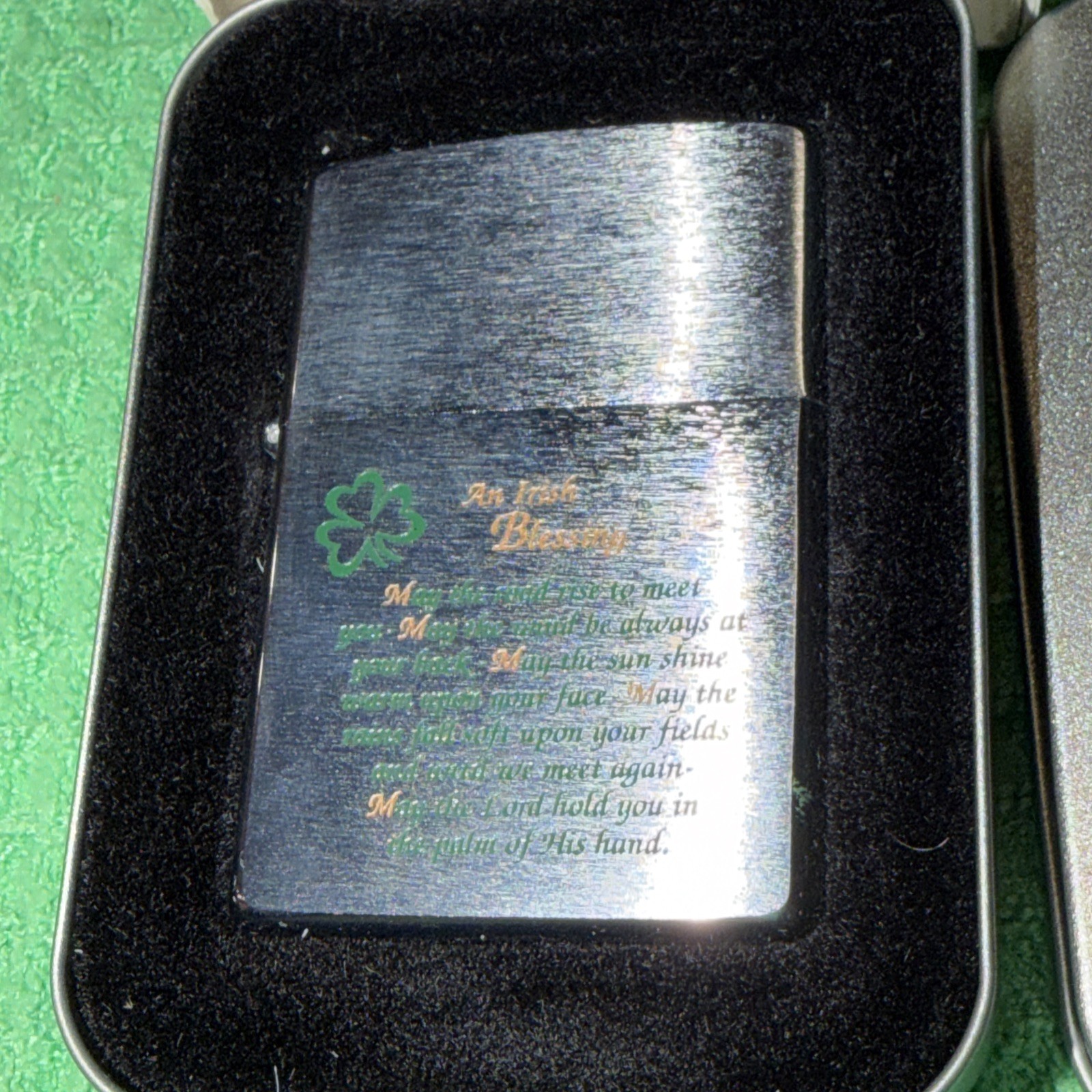 NOS Metallic ZIPPO LIGHTER “AN IRISH BLESSING” NEW / Sealed