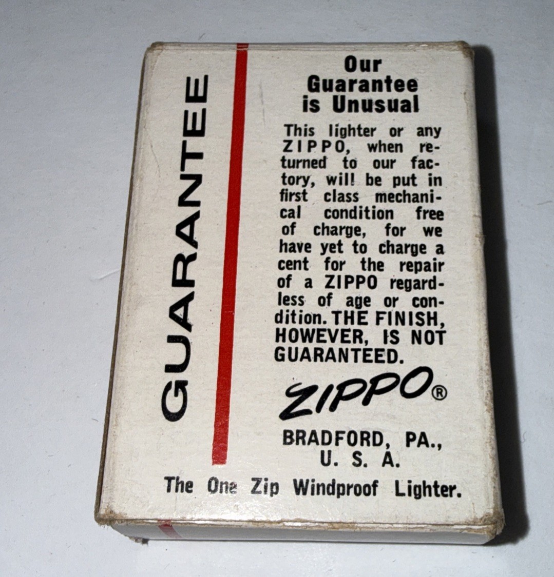 ZIPPO Lighter Vintage – EMPTY BOX – Red White – THE ONE ZIP WINDPROOF LIGHTER