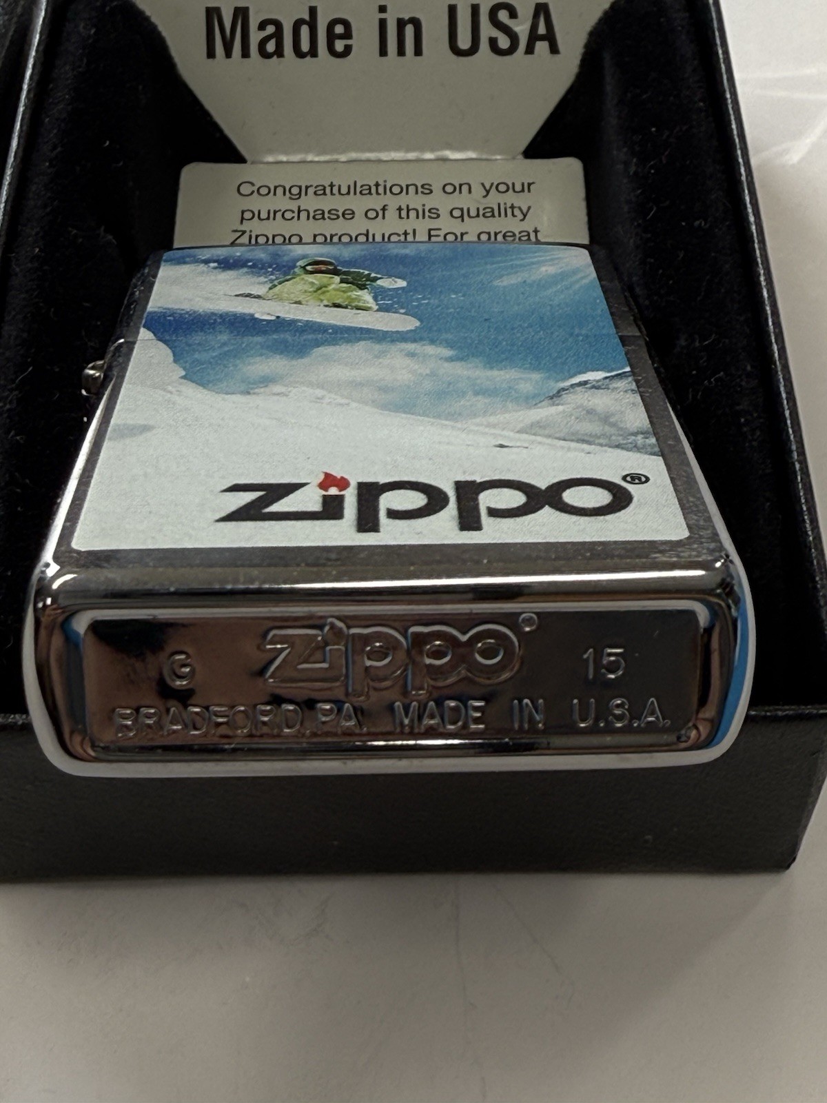 ZIPPO 2015 SNOWBOARDING LIGHTER UNFIRED IN BOX 754
