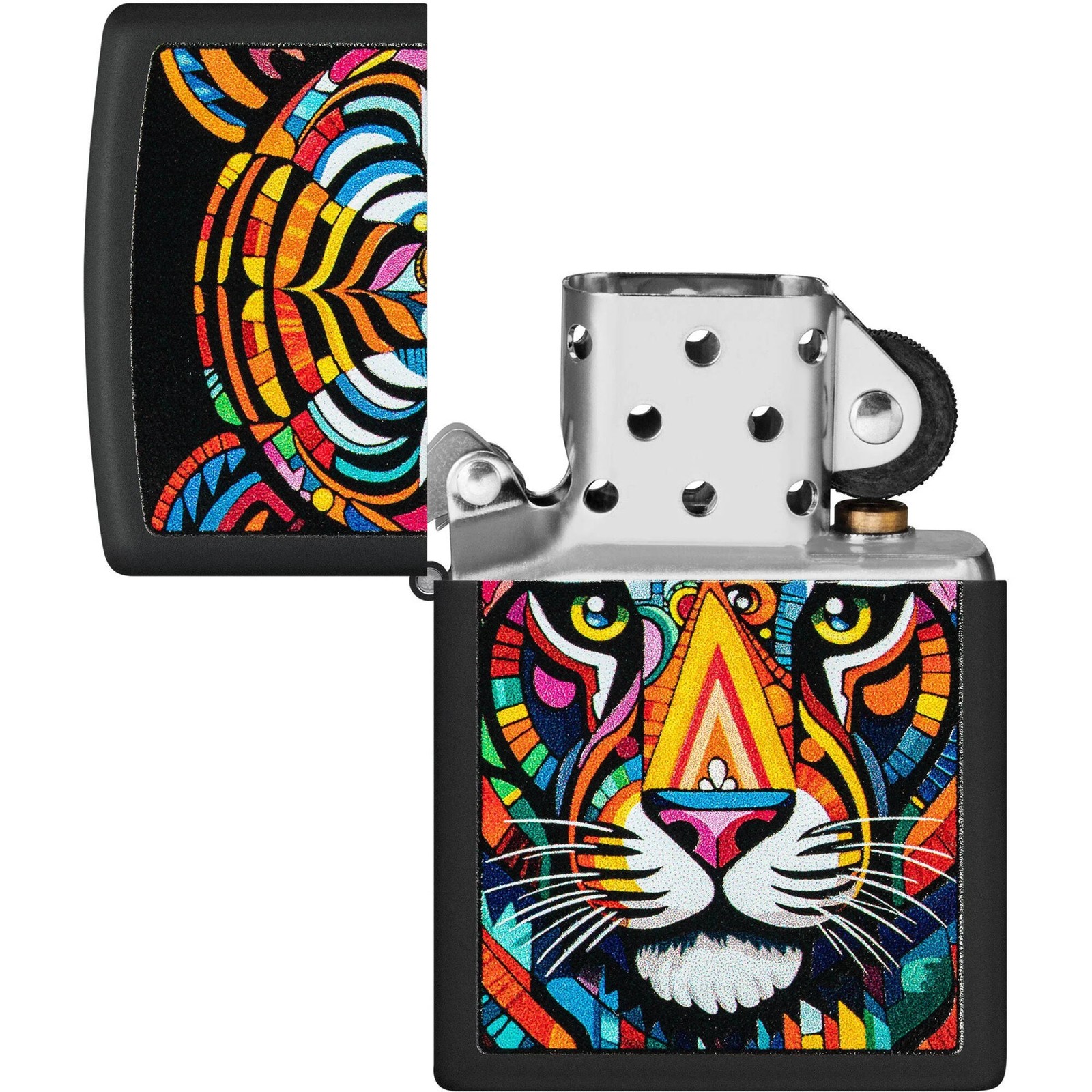 Zippo Windproof Lighter Tiger Stripes Design Classic Black Matte Finish 46235
