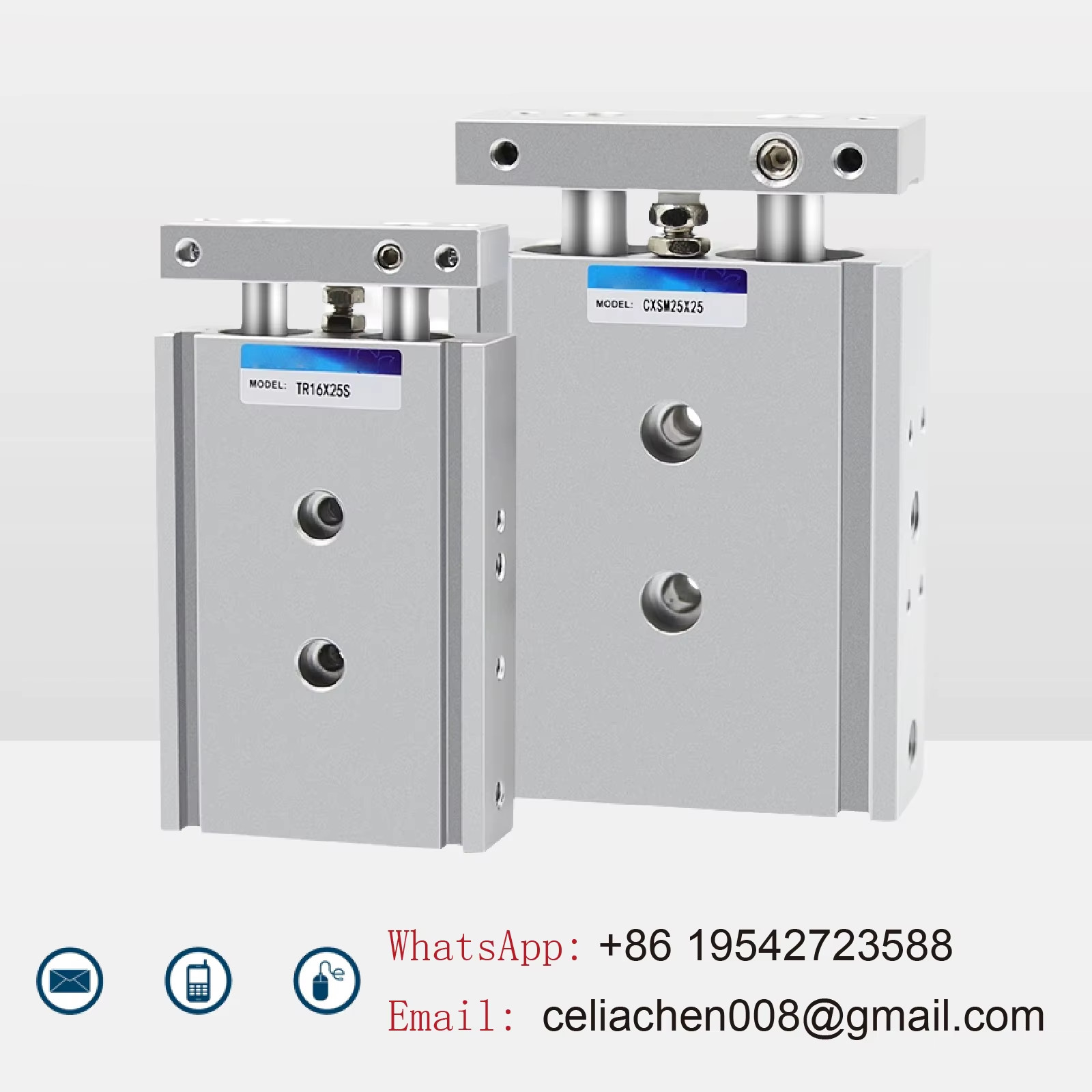 CXSM10-10 15 20 25 30 40 50 75 150 Twin Rod Guided Pneumatic Cylinder Thin Type