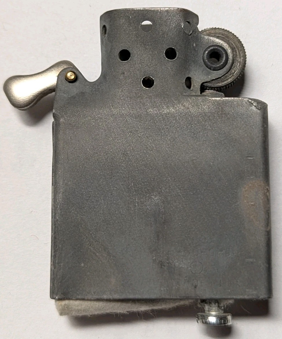 1930s 1940s Zippo Lighter 3 Barrel hinge Black W/ Artwork In early Box