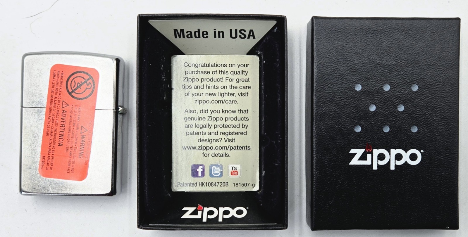 Zippo G 13 Made in USA Street Chrome Lighter NOS Unfired Orange Sticker NIB