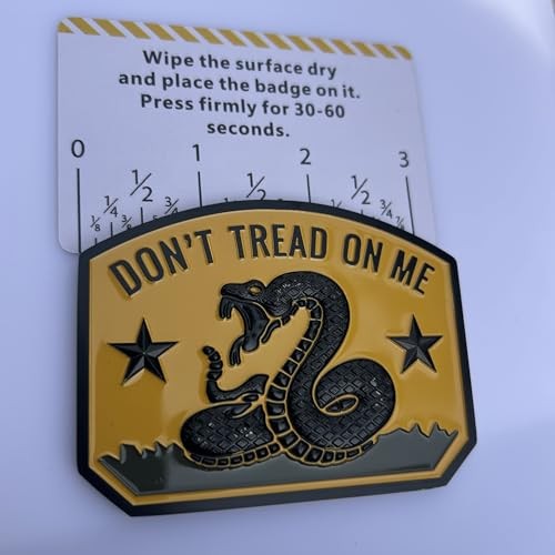 Gadsden Flag Rattlesnake Car Emblem 3D Metal Decal with Matt black yellow
