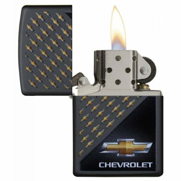 Zippo Lighter Chevrolet Chevy Logo Pattern Design Black Matt