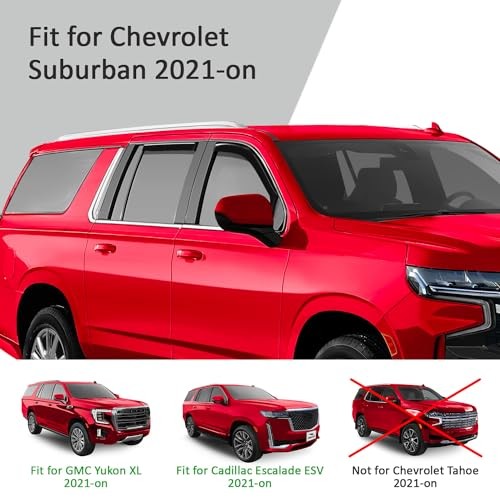 in-Channel Extra Durable Rain Guards for Chevrolet (Chevy) For Suburban 21-26