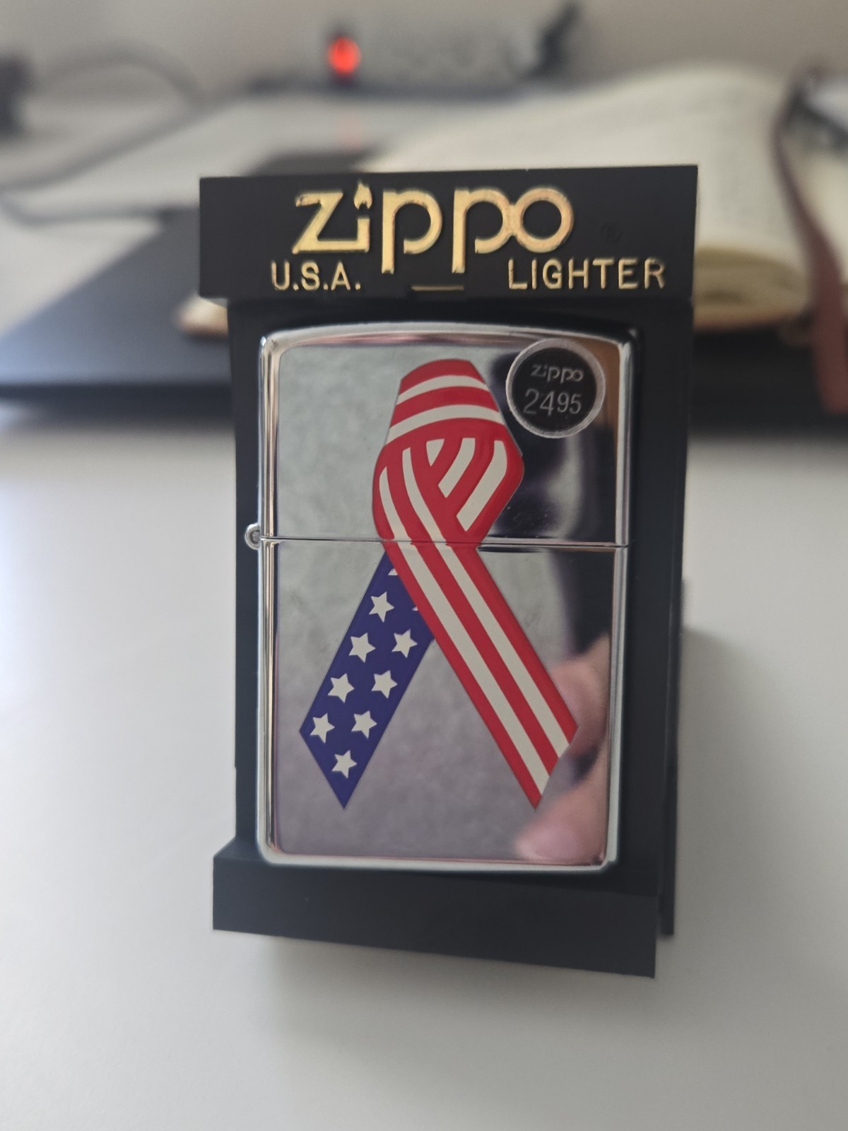 ZIPPO 2003 UNITY RIBBON POLISHED CHROME LIGHTER SEALED IN BOX