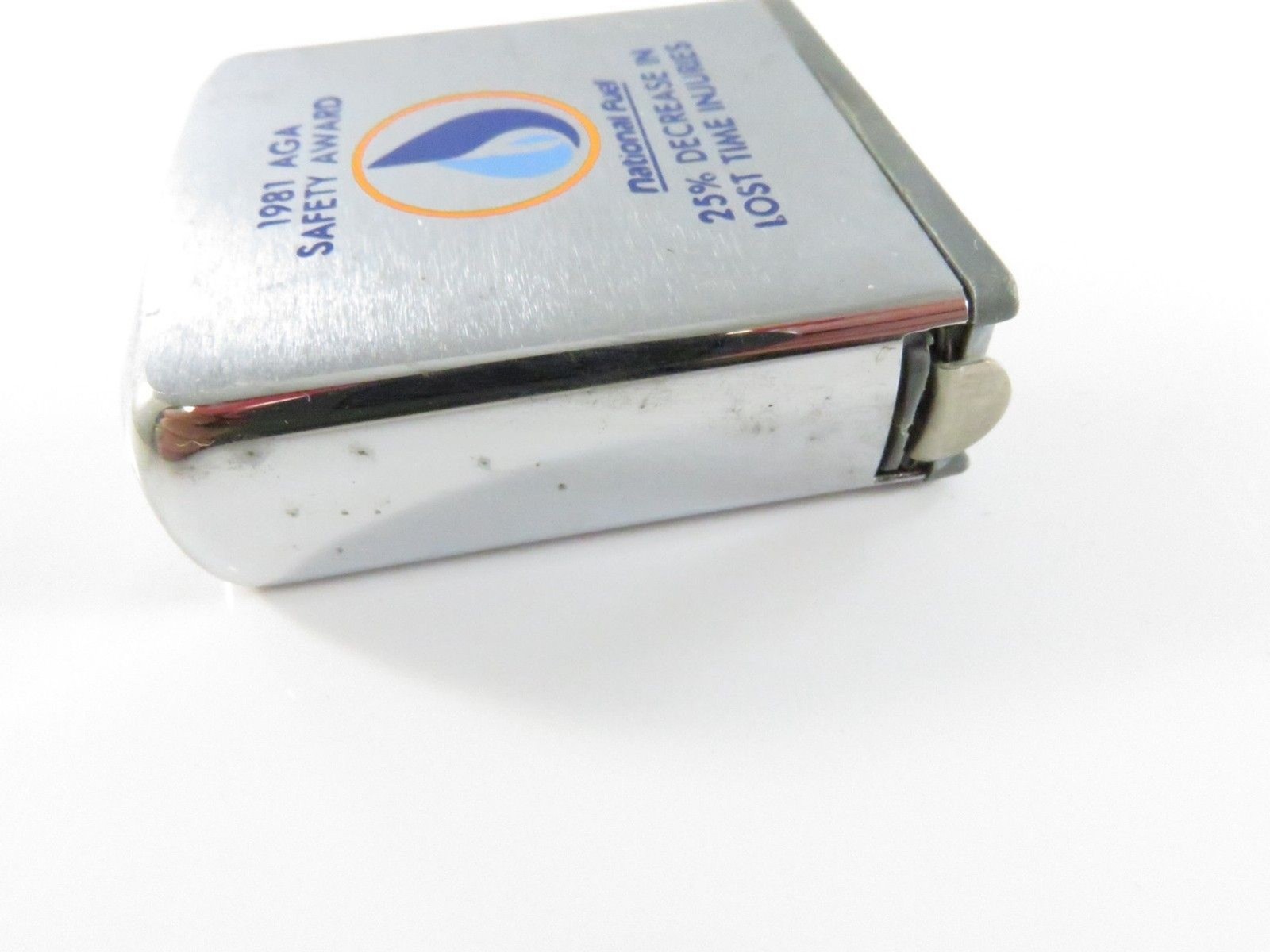 Zippo Measuring Tape 1981 AGA Safety Award National Fuel Stainless