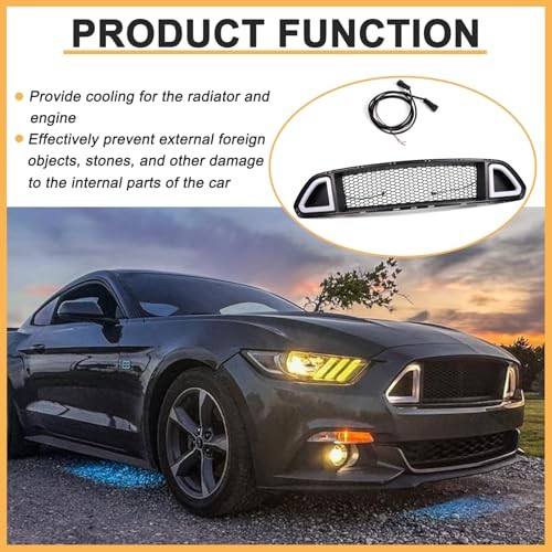 Front Bumper Upper Grille For 2015 2016 2017 Ford Mustang 15-17 Ford Mustang