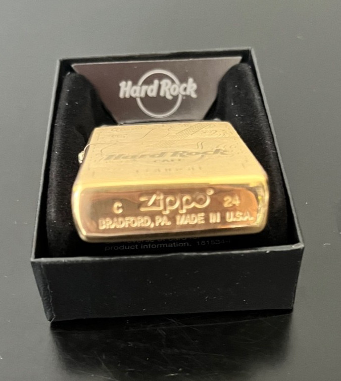 Zippo Hard Rock LONDON Brass Engraved Guitar Lighter NEW in Box Sealed 2024