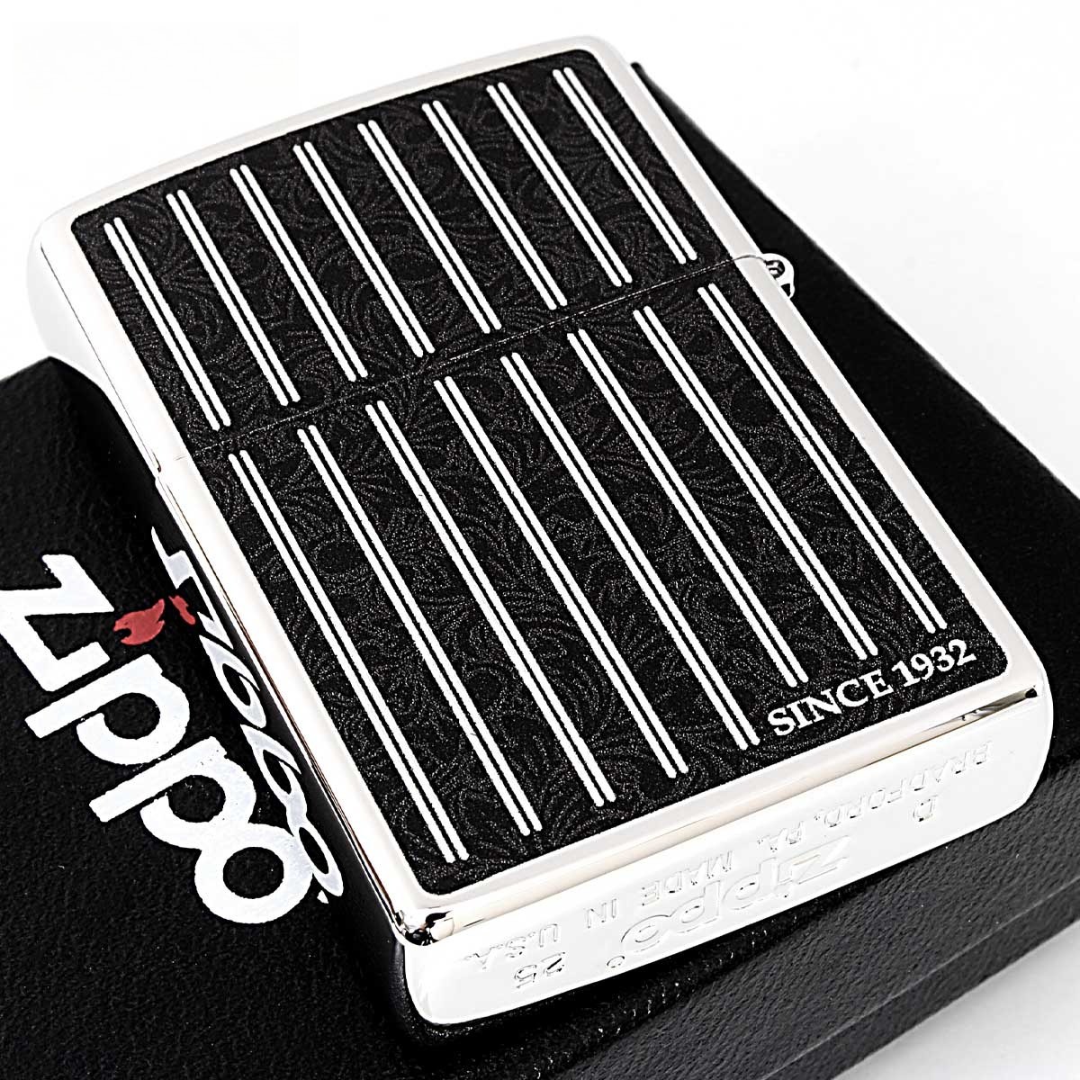 Zippo Lighter CASE ONLY American Classic Stripe ZIPPO Logo