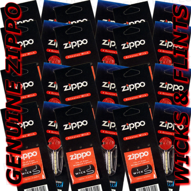 Zippo Replacement Wick Flint SET 12 Wicks 2425 & 12 Flints 2406N FREE SHIPPING