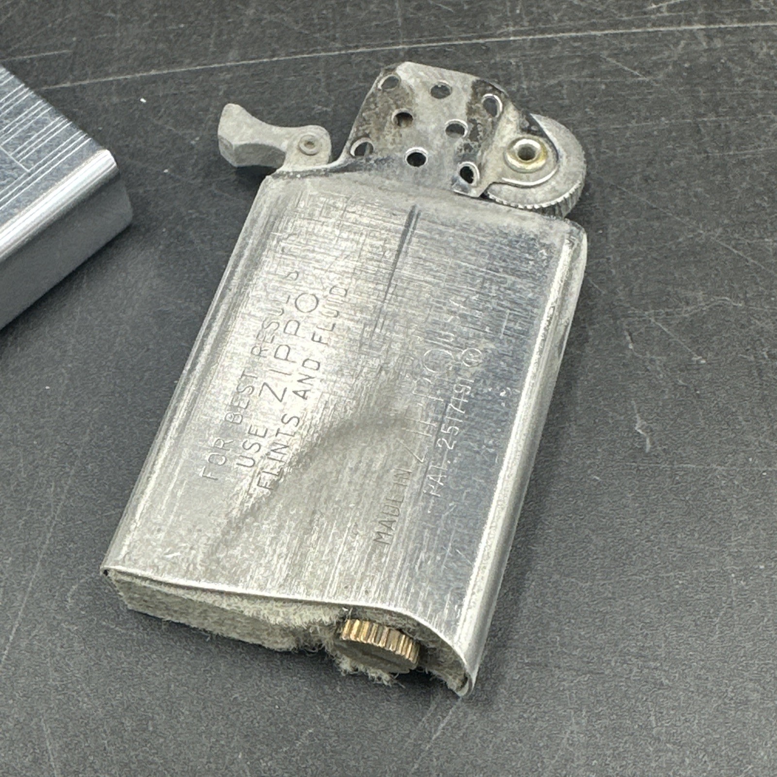 1956 Zippo Slim Pin Stripe Engraved ELC 1st Production Year