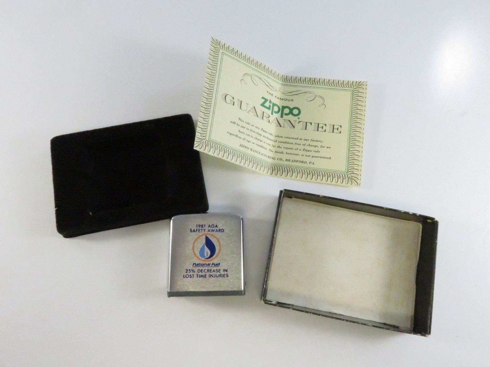 Zippo Measuring Tape 1981 AGA Safety Award National Fuel Stainless